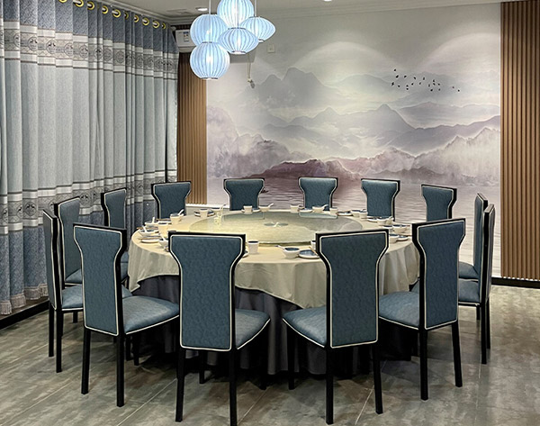 現代輕奢酒店包廂餐桌椅