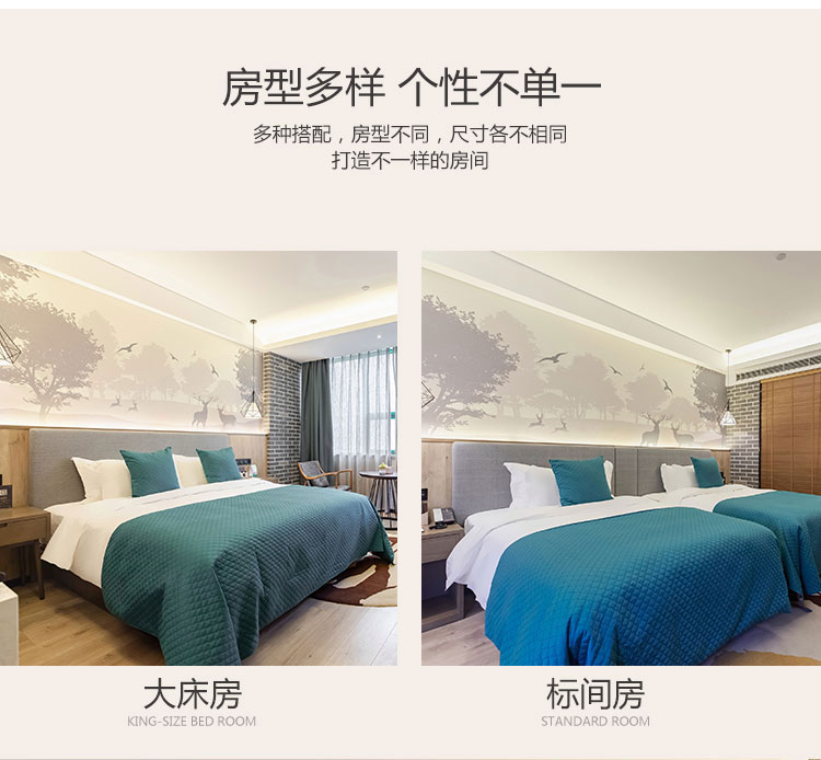 連鎖酒店家具大床房&標間裝修實拍圖