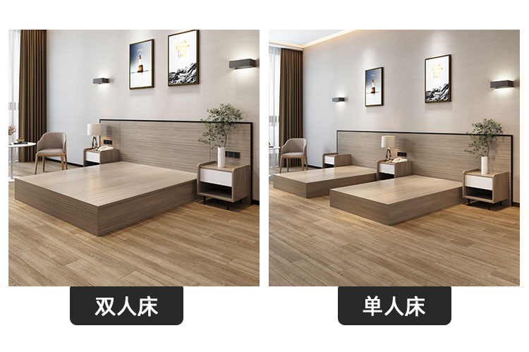 連鎖酒店家具床圖片